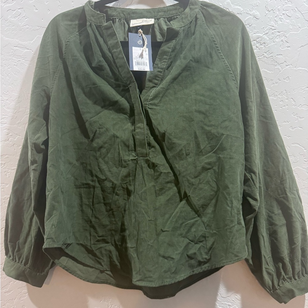 Universal Thread Olive Corduroy Top